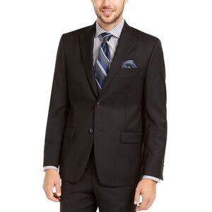 Lauren Ralph Lauren Mens Classic-Fit Wool Suit Jacket 43 Regular Black Blazer
